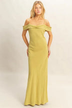 HYFVE matcha ruffled cami maxi dress detail