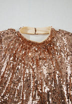 Gold-tone sequin dress neckline detail