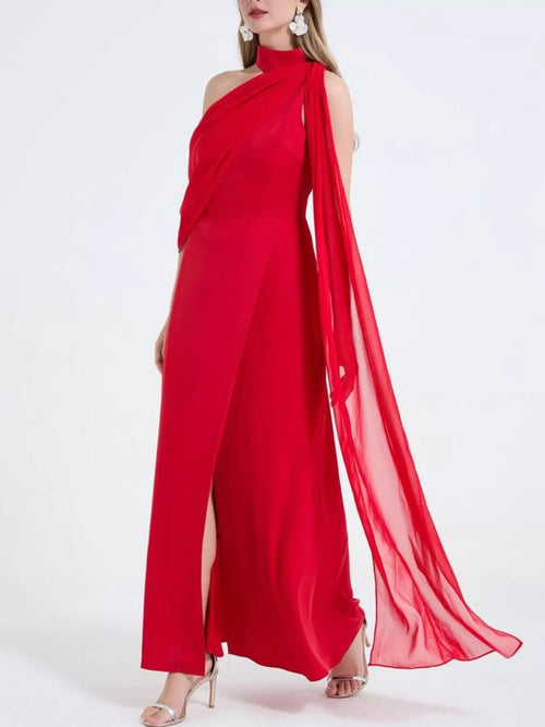 Asymmetrical maxi dress side view