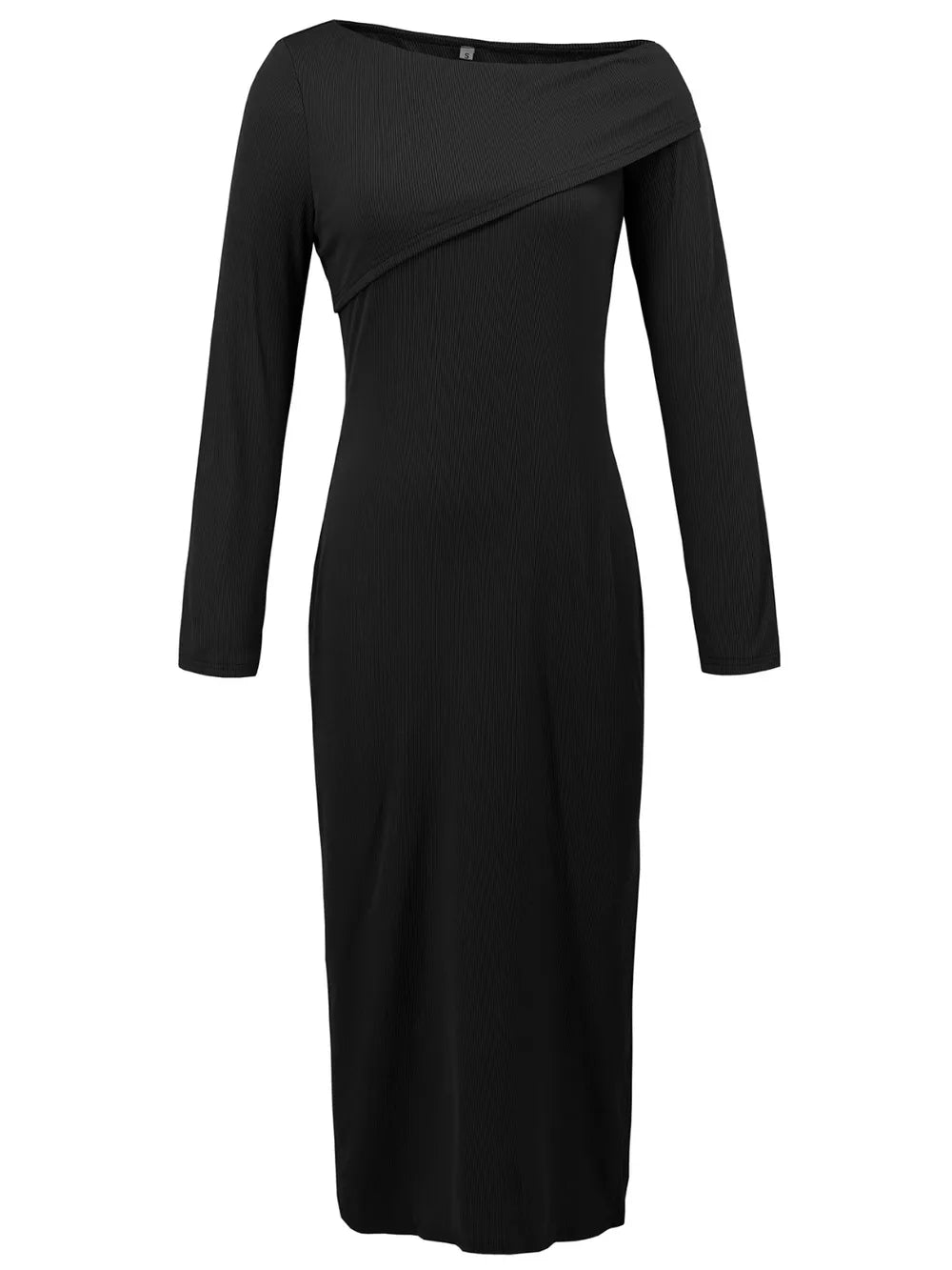 Long-sleeve slit dress side view