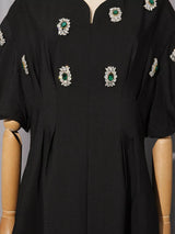 Formal puff sleeve occasion dress