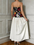 Embroidered tube maxi dress full-length view