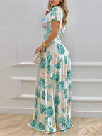 Floral V-Neck Ruffle-Sleeve Maxi Dress - product image 3