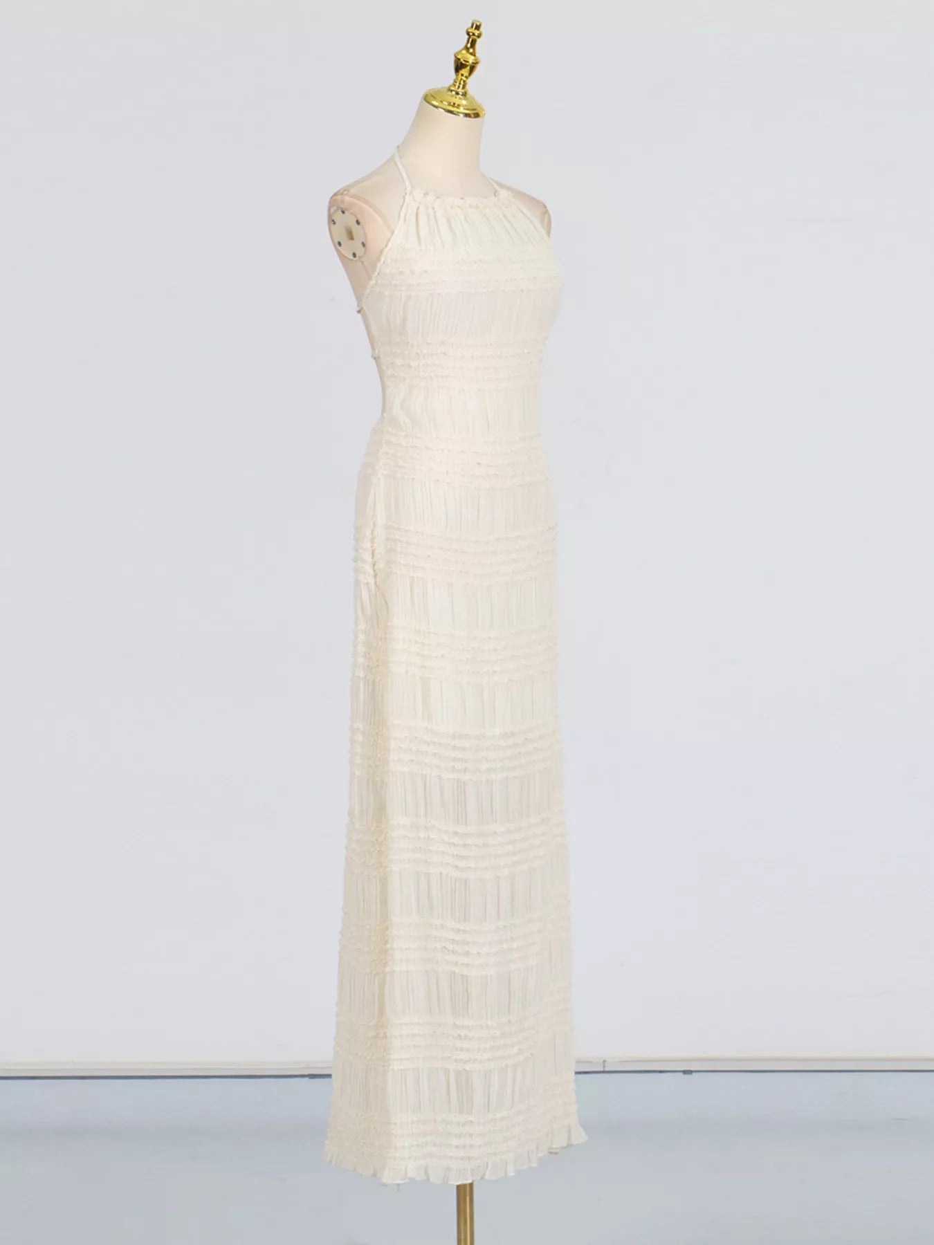 Apricot wedding guest maxi dress