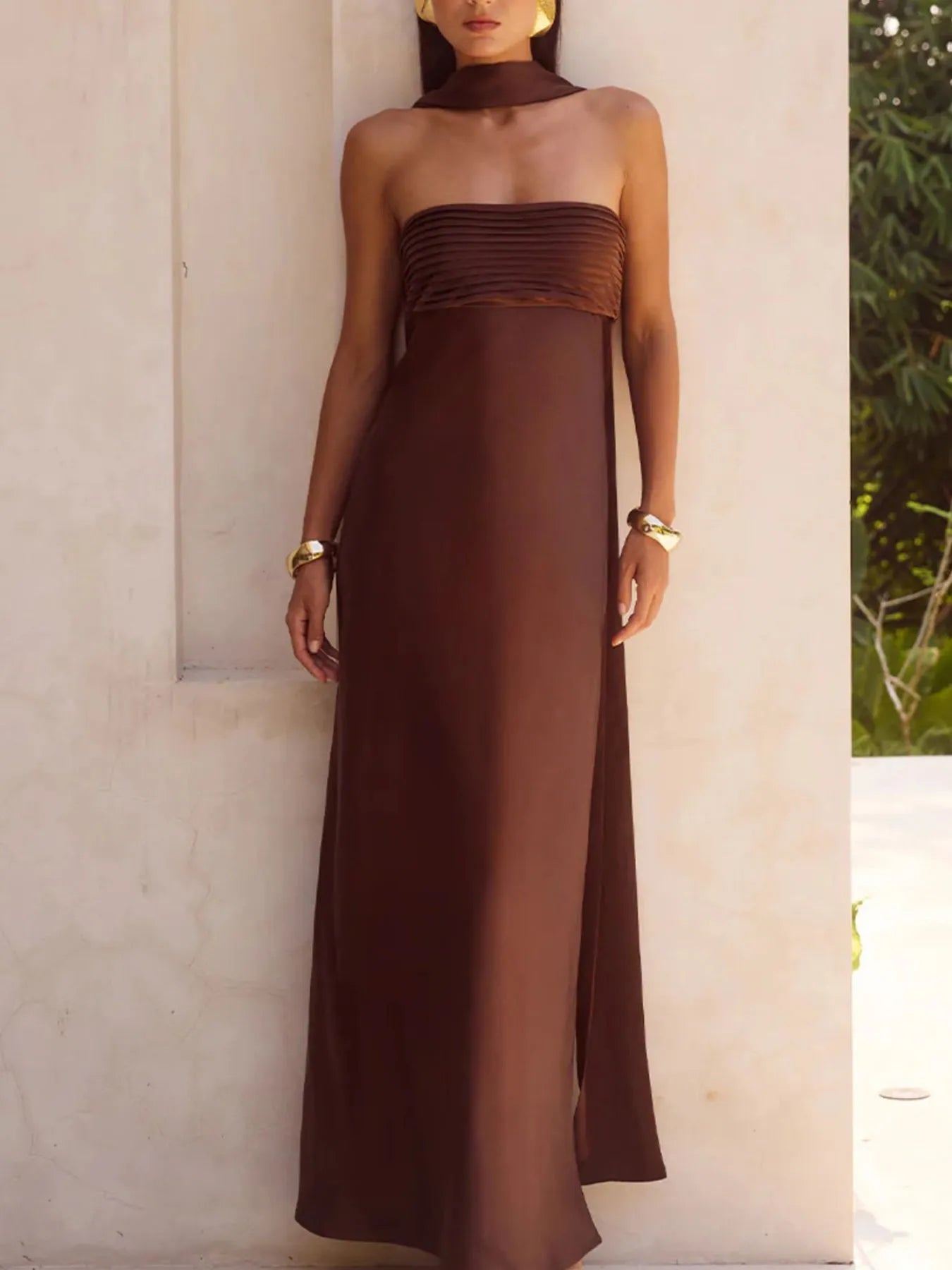 Strapless Tube Mermaid Maxi Dress with Slit - product image 4