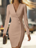 Long-Sleeve Buttoned Blazer Mini Dress – alternate view 4