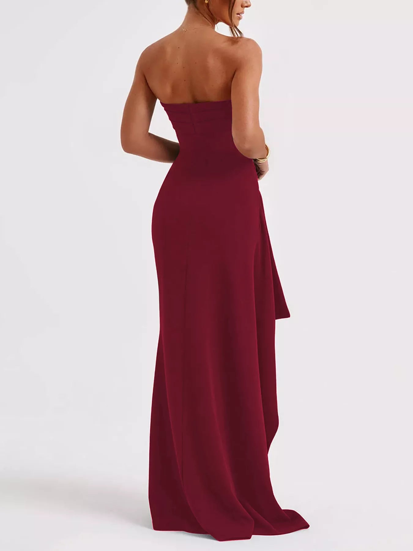 Strapless Maxi Dress with High Slit – alternate view 2