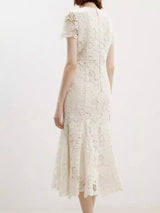 Lace mermaid dress back view
