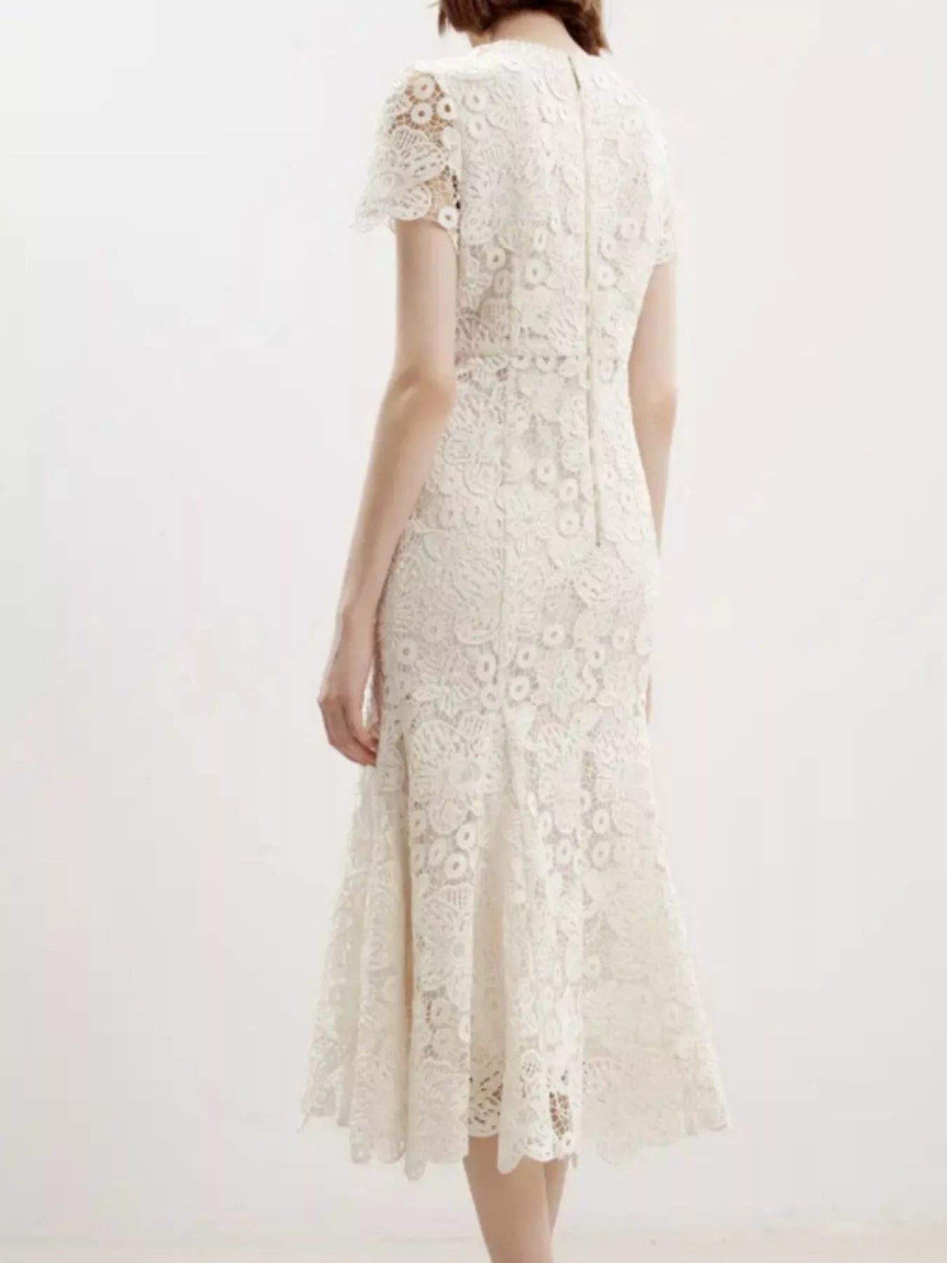 Lace mermaid dress back view