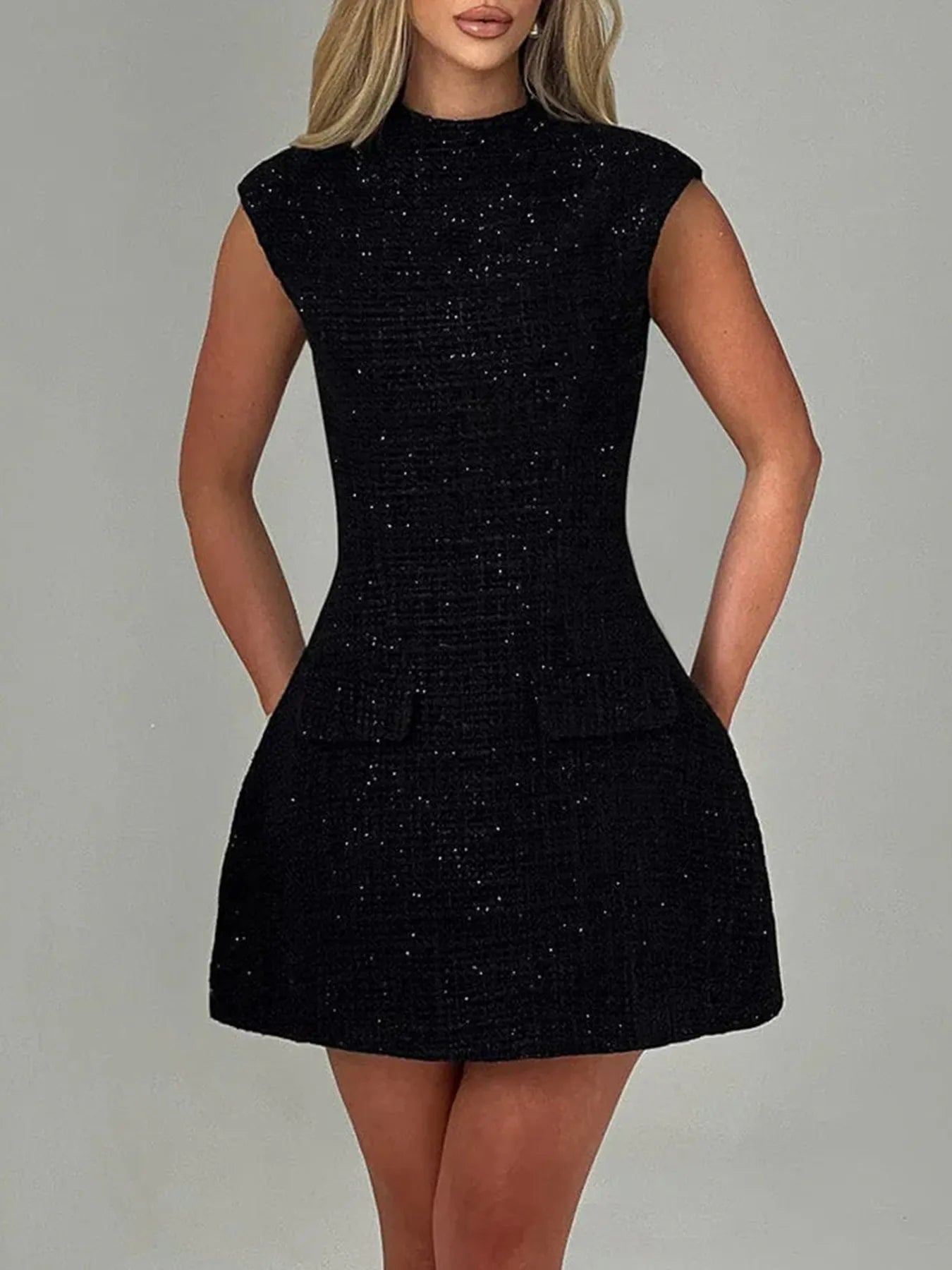 Cutout-Back Cap-Sleeve Mini Dress - product view 1