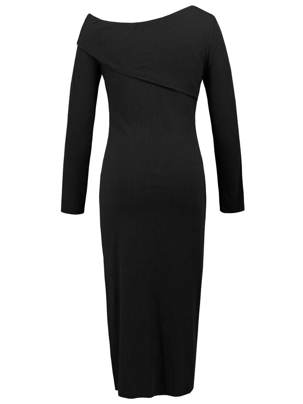 Asymmetric neckline dress detail