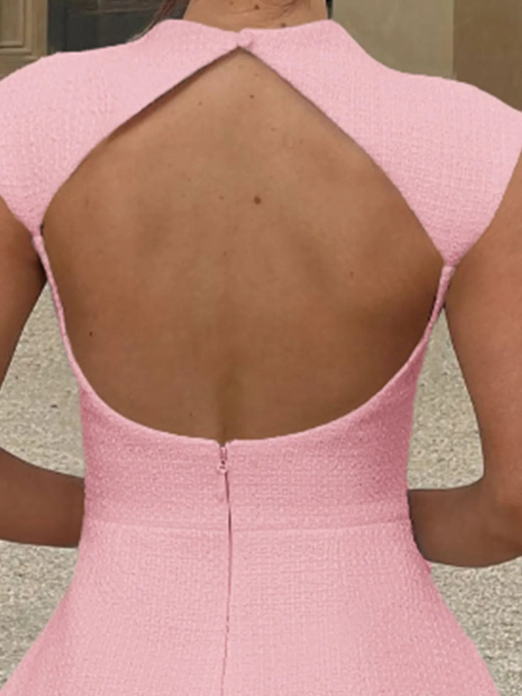 Cutout-Back Cap-Sleeve Mini Dress - product view 5