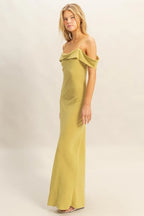 HYFVE matcha cami maxi dress ruffle detail