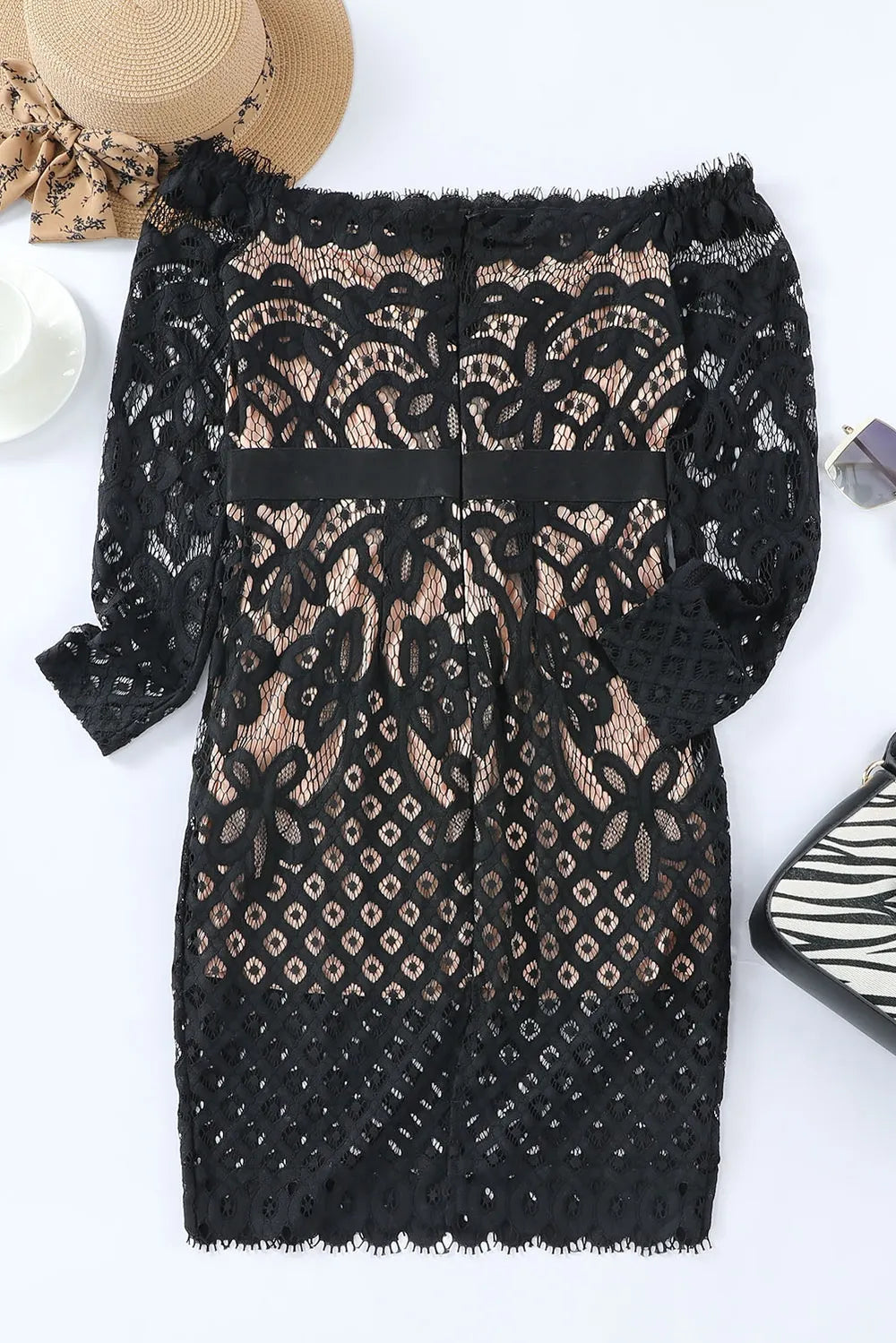 Black lace texture detail