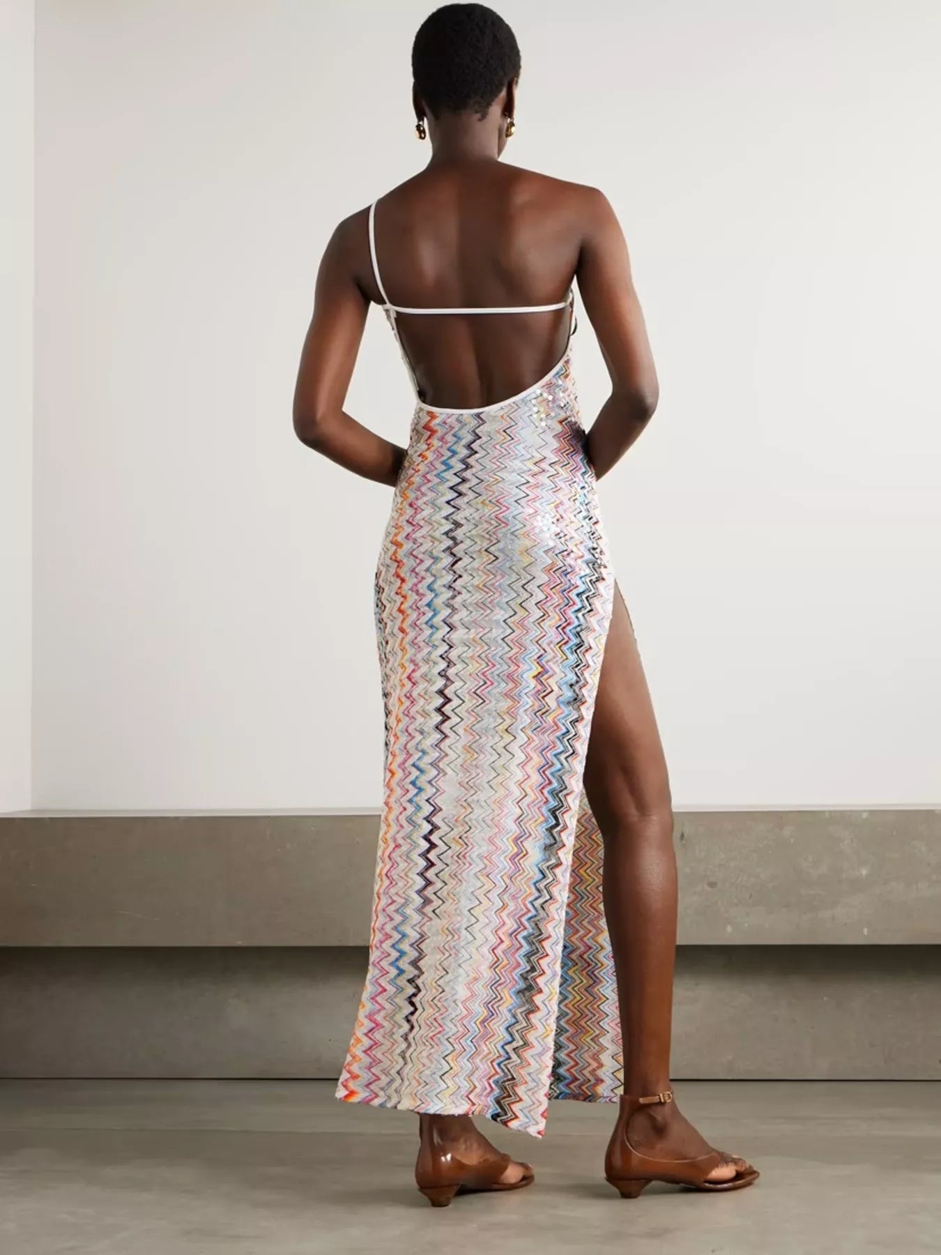 Multicolor zigzag sleeveless maxi dress – view 4