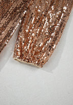 Gold-tone sequin dress sleeve cuff detail