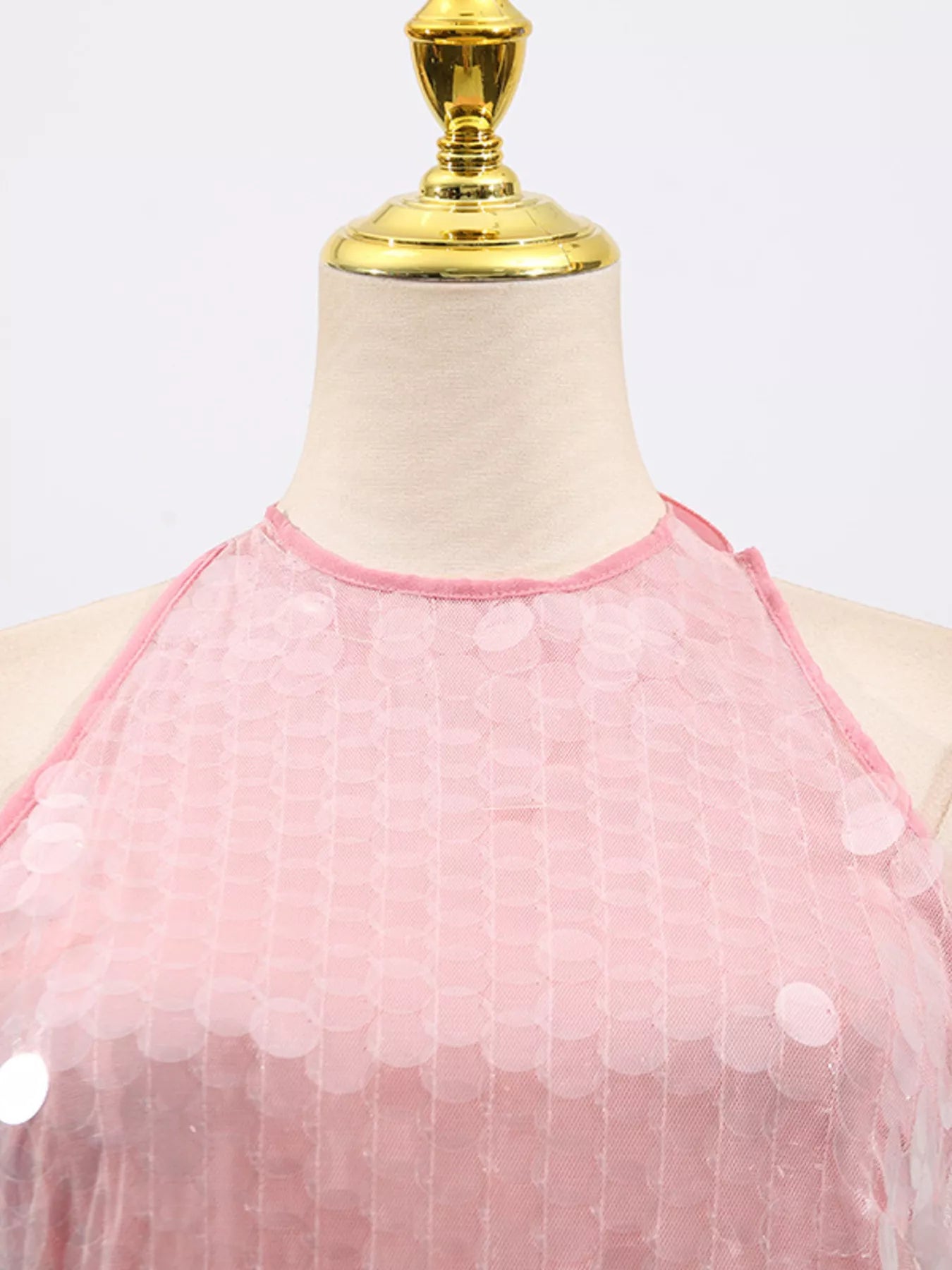 Pink & Orange Sequin Halter Mini Dress - product image 5