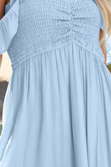 Light-Blue Off-the-Shoulder Smocked Maxi Dress - product view 5