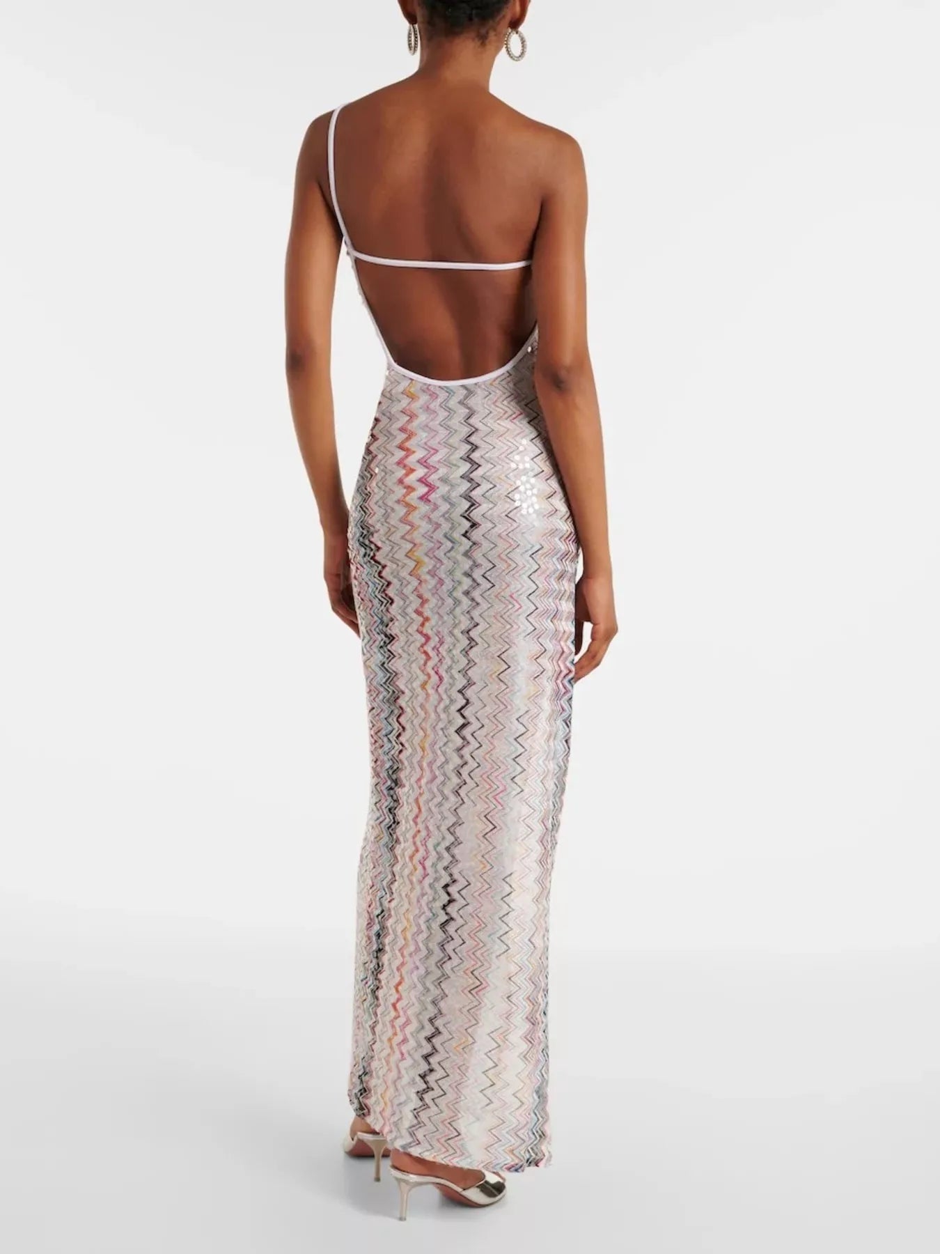 Multicolor zigzag sleeveless maxi dress – view 3