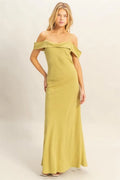 HYFVE matcha asymmetrical cami maxi dress front view