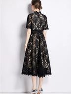 Plus Size Lace Midi Dress with Short Sleeves – alternate view 8