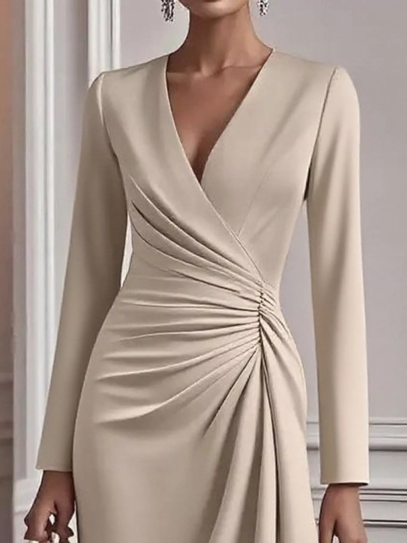 Ruched occasion dress back view
