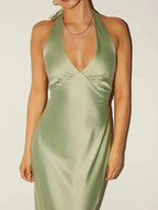 Tie-detail halter maxi dress
