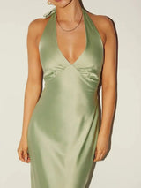 Tie-detail halter maxi dress
