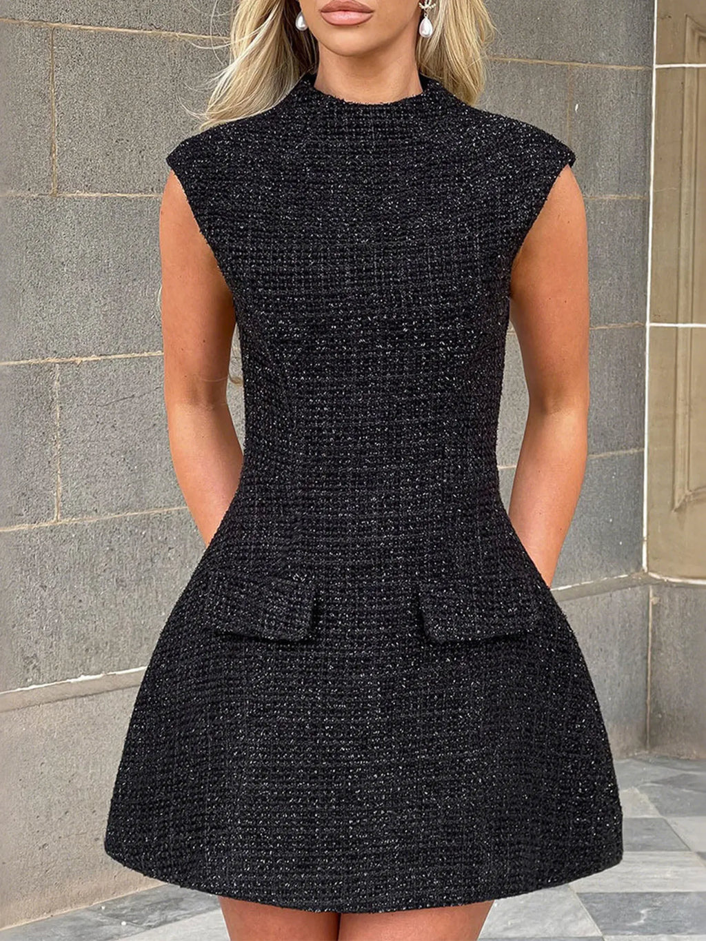 Cutout-Back Cap-Sleeve Mini Dress - product view 3