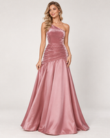 Velvet One-Shoulder Mermaid Maxi Dress