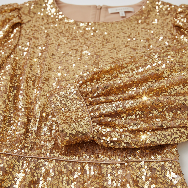 Dazzling Sequin Long Sleeve Bodycon Mini Dress | Elegant Party & Cocktail Gown