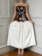 Floral embroidery dress detail