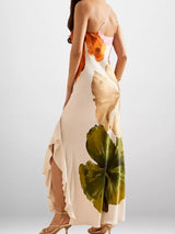 Floral one-shoulder maxi dress full-length view