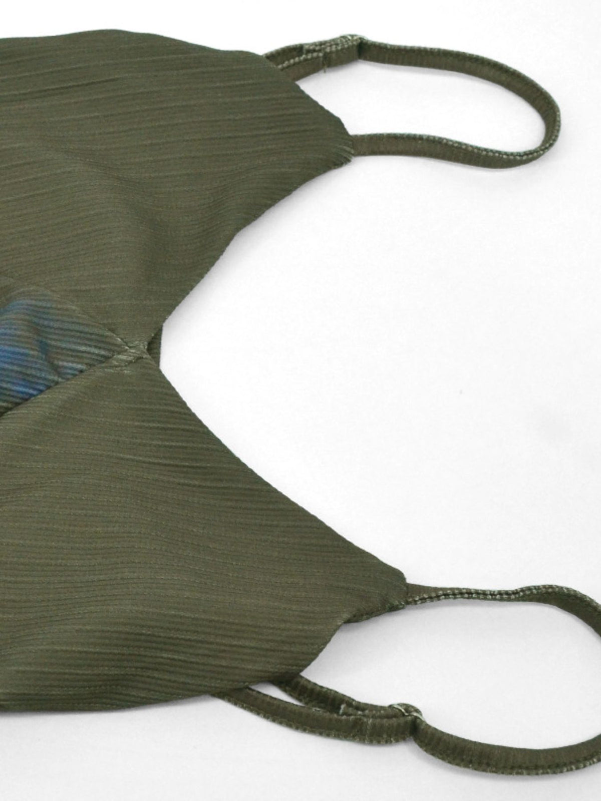 Green printed dress neckline and strap detail