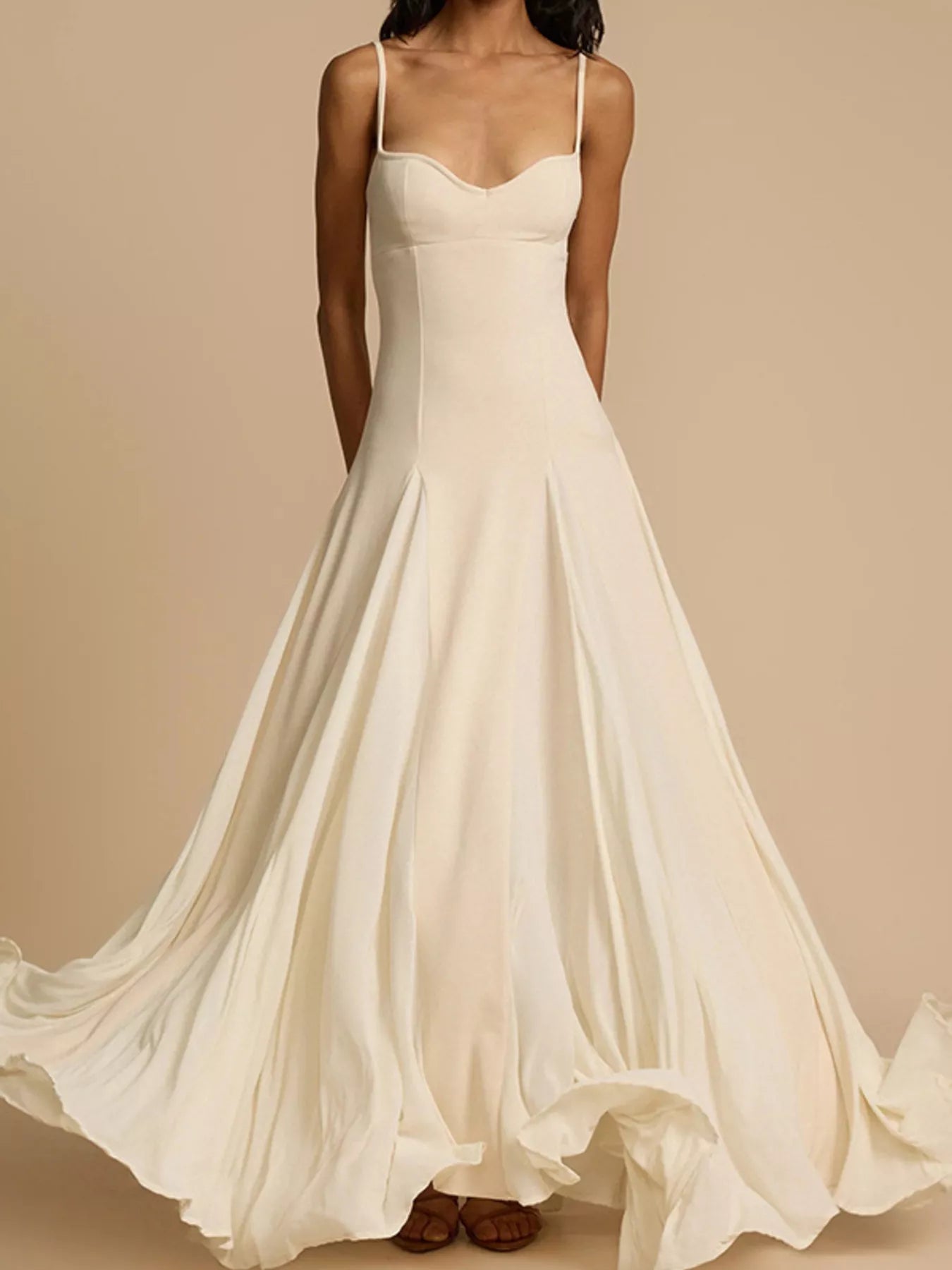 Spaghetti-strap occasion dress side view
