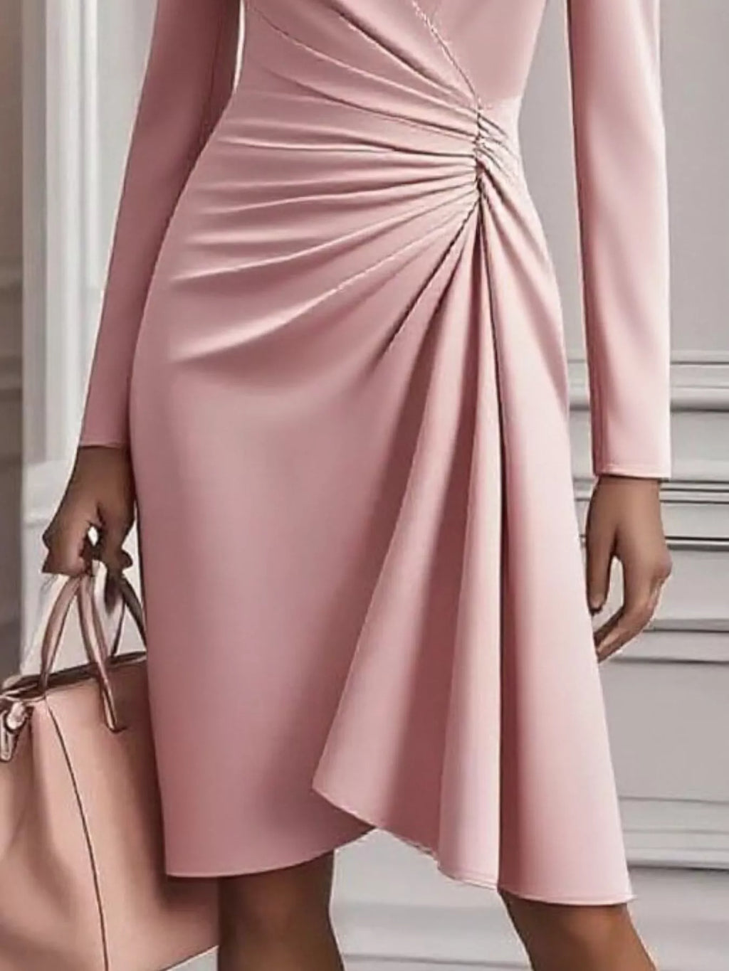 Wrap-style neckline dress detail