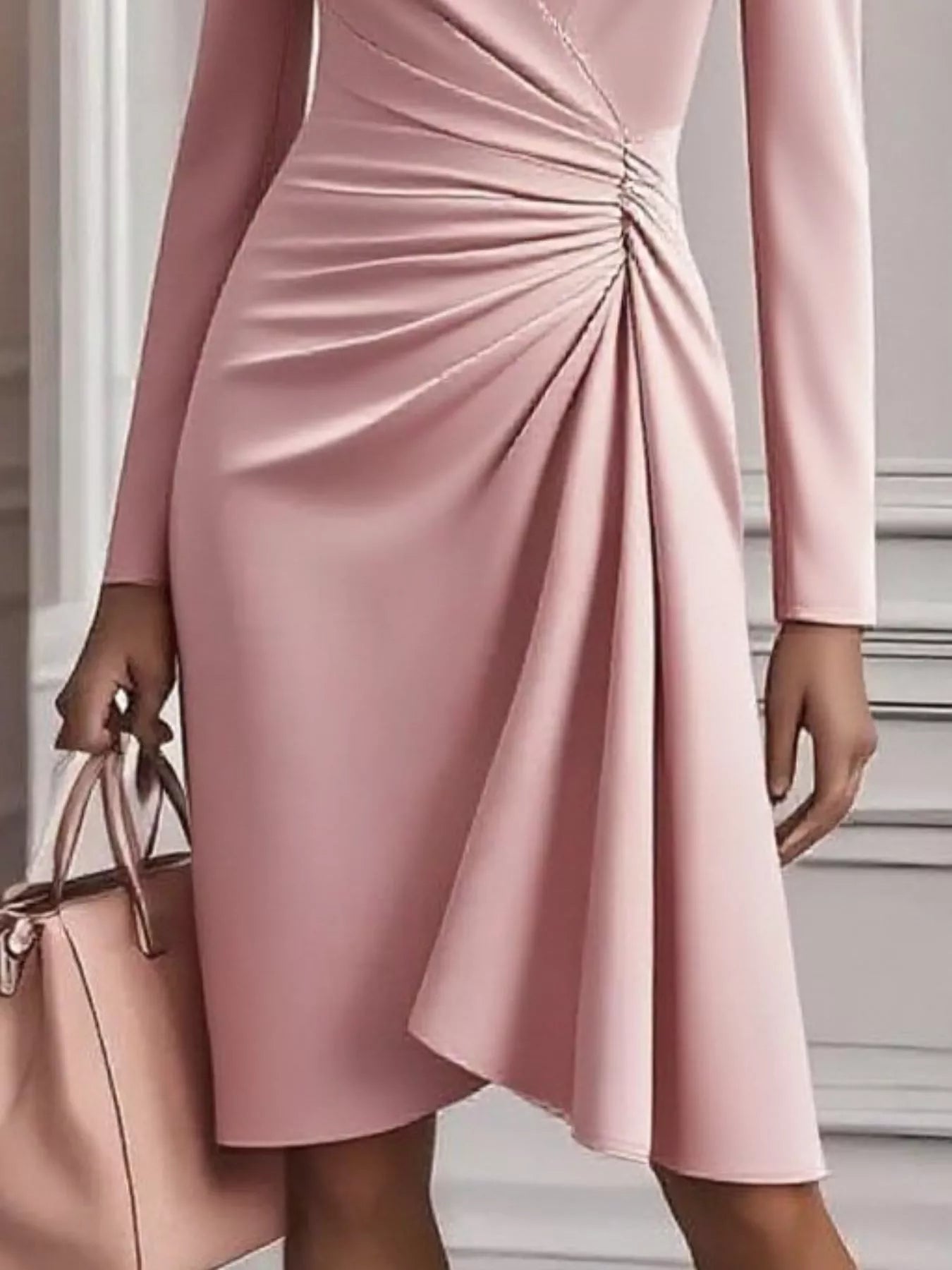 Wrap-style neckline dress detail