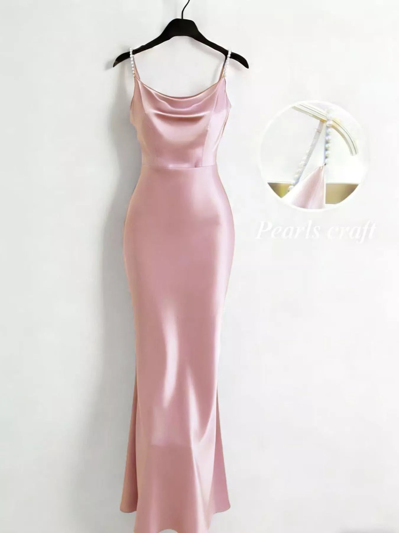 Satin cowl-neck maxi dress full-length view