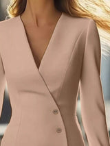 Long-Sleeve Buttoned Blazer Mini Dress – alternate view 5