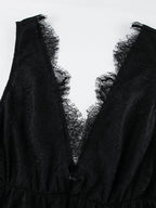 Backless lace maxi dress detail