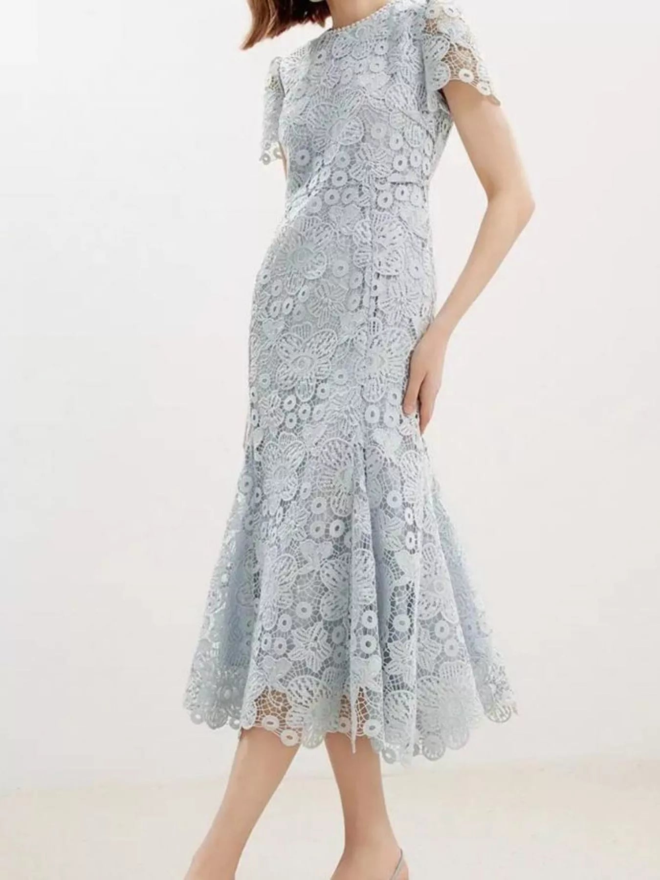 Light blue mermaid dress front view