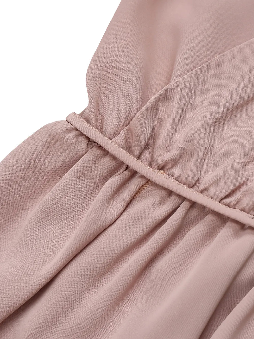 Blush-pink dress tie-waist detail