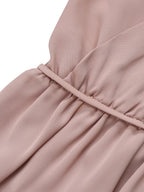 Blush-pink dress tie-waist detail