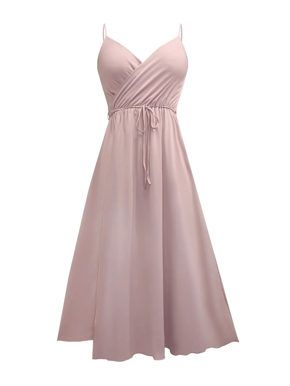 Pale blush cami midi dress back view