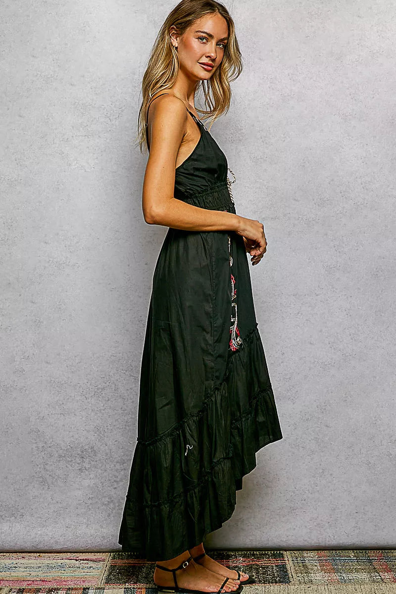 POL Embroidered Cotton Tiered Midi Cami Dress - product image 4